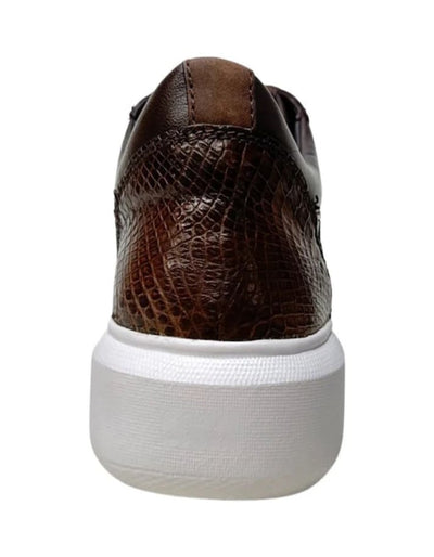 Los Altos Brown Caiman Crocodile Low Top Sneakers 5   - from alligatorwarehouse.com