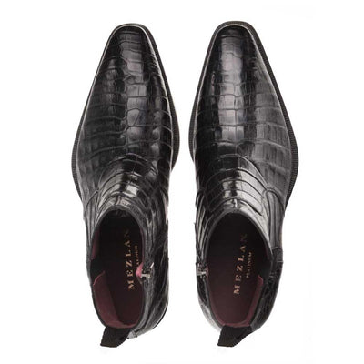 Mezlan Blackmore Brown Genuine Crocodile Plain Toe Mens Boot 5   - from alligatorwarehouse.com