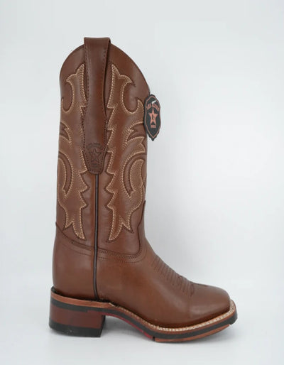 Los Altos Men's Brown Genuine Pirarucu Wide Square Toe Boot 6   - from alligatorwarehouse.com