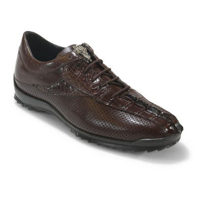 Los Altos Brown Caiman Tail Casual Shoes 1   - from alligatorwarehouse.com