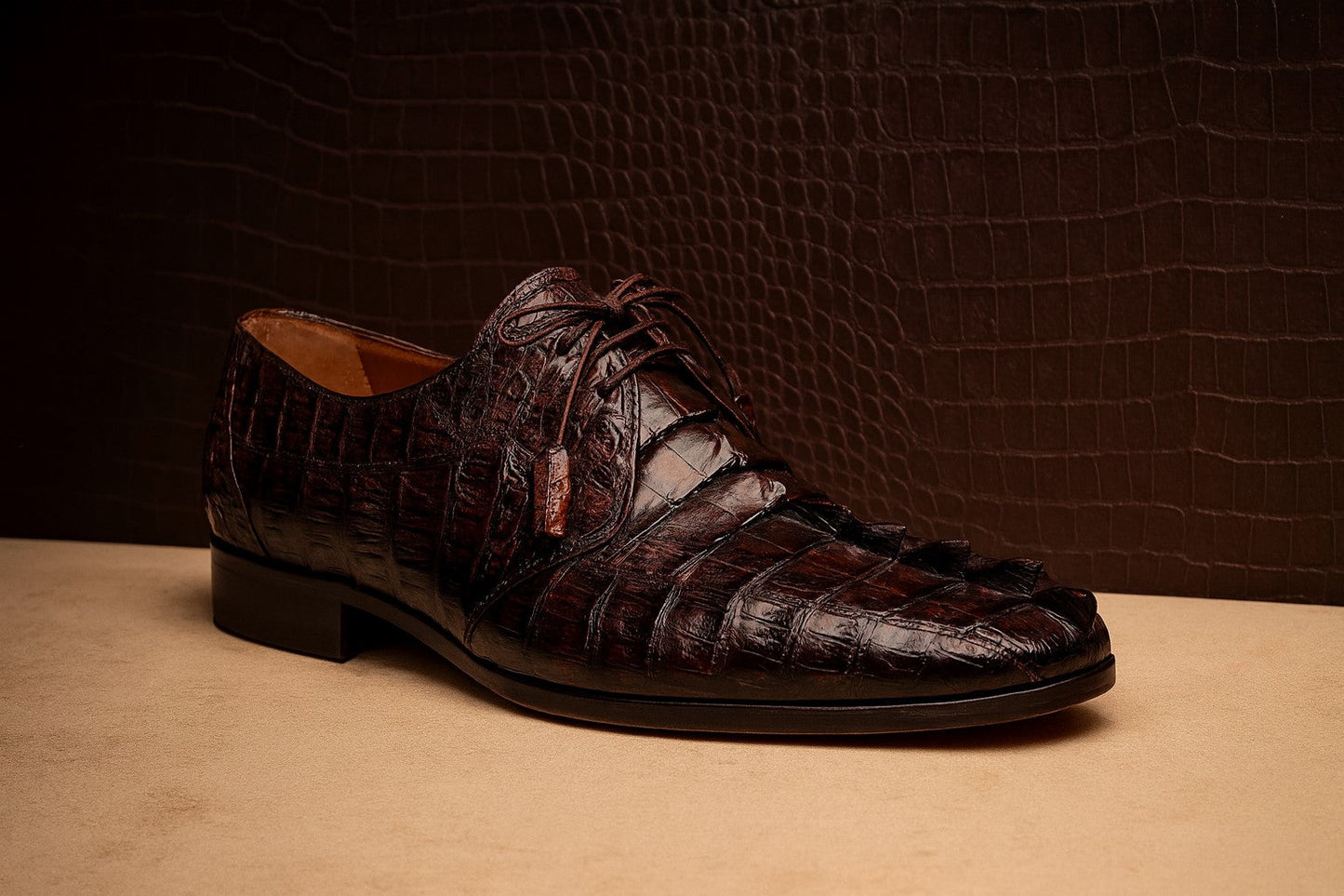 Marco Di Milano Cancun Brown Caiman Crocodile Derby