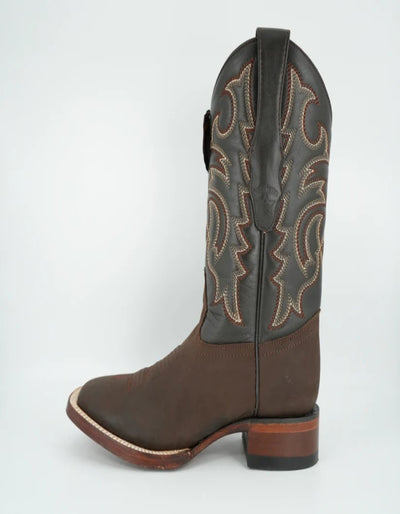 Los Altos Men's Crazy Brown Wide Square Toe Boot 6   - from alligatorwarehouse.com