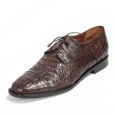 Los Altos Brown Genuine Caiman Oxford 1   - from alligatorwarehouse.com