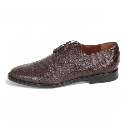 Los Altos Brown Genuine Caiman Oxford 2   - from alligatorwarehouse.com