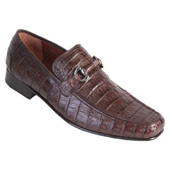 Los Altos Brown Genuine Caiman Crocodile Belly Slip-On Loafers