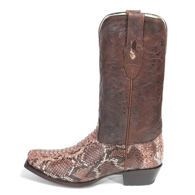 Los Altos Rustic Brown Genuine Python 3   - from alligatorwarehouse.com