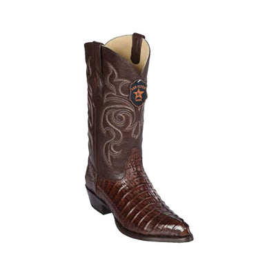 Los Altos Men's Brown Genuine Caiman Tail Boots 1   - from alligatorwarehouse.com