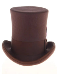 Victorian Steampunk Top Hat - 1800 19th Century - Dressy Loden Felt Top Brown Hat