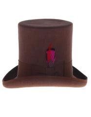 Victorian Steampunk Top Hat - 1800 19th Century - Dressy Loden Felt Top Brown Hat