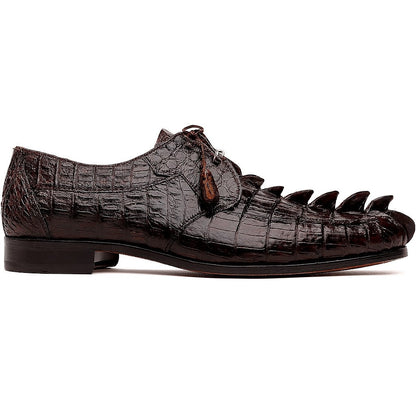 Marco Di Milano Men's Brown Hornback Exotic Shoes Bike Toe Cancun