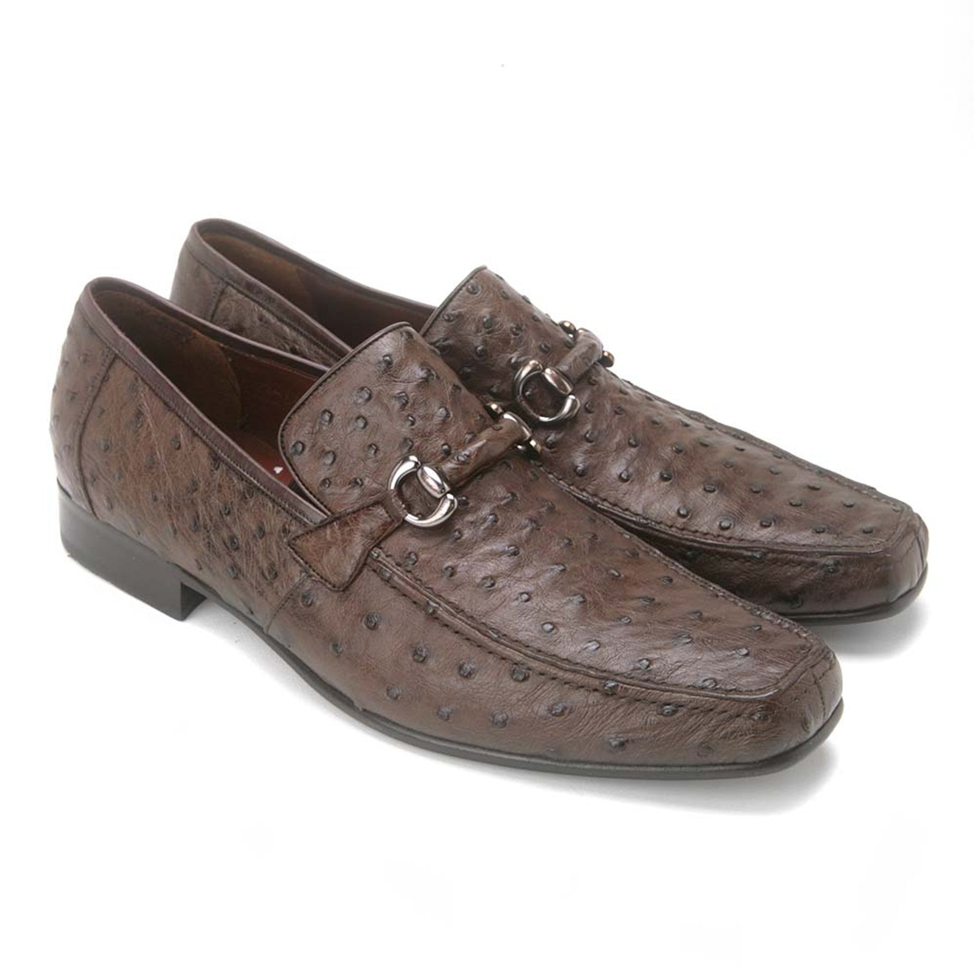 Los Altos Brown Genuine Full Quill Ostrich Slip-On Loafers