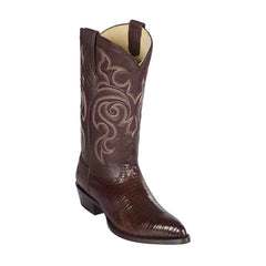 Los Altos Men’s Genuine Teju Lizard Brown J-Toe Boot