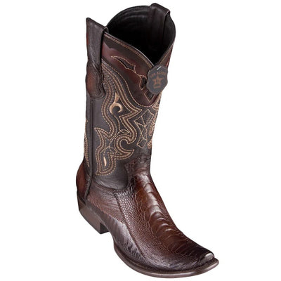Los Altos Boots - Mens Dress Cowboy Boot - Low Priced  Brown Ostrich Leg Boots- in Brown 1   - from alligatorwarehouse.com