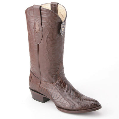 Los Altos Men's Brown Genuine Ostrich Leg Round Toe Boots 1   - from alligatorwarehouse.com