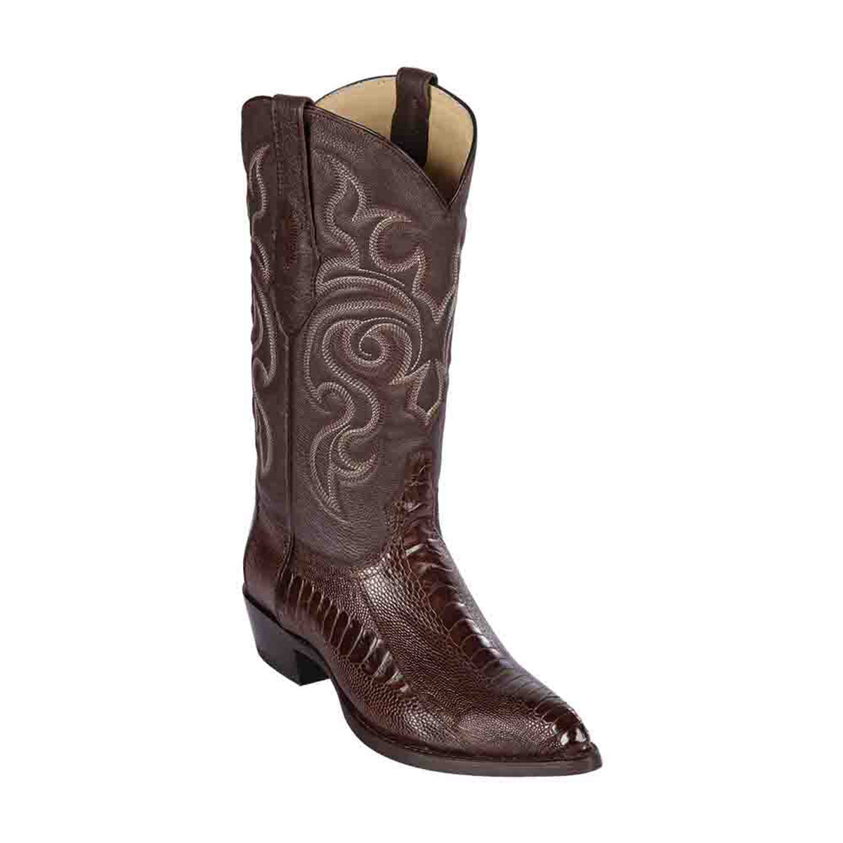 Los Altos Men’s Brown Ostrich Leg Boots