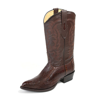 Los Altos Men’s Brown Ostrich Leg Boots 2   - from alligatorwarehouse.com