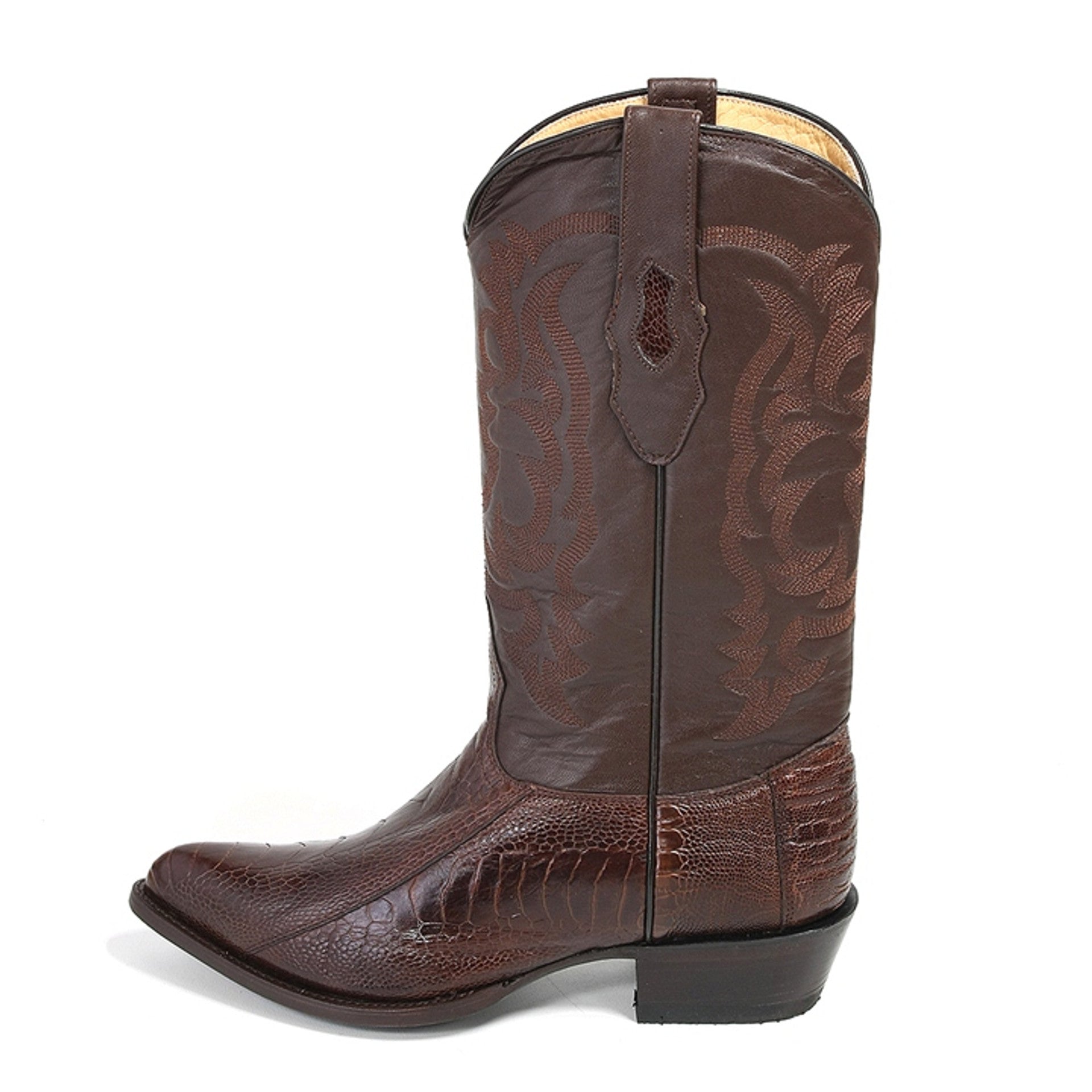 Los Altos Men’s Brown Ostrich Leg Boots