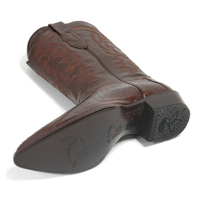 Los Altos Men’s Brown Ostrich Leg Boots 3   - from alligatorwarehouse.com