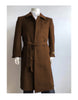 Mens Solid Brown 100% Wool Gabardine Belted Duster Overcoat 3   - from alligatorwarehouse.com