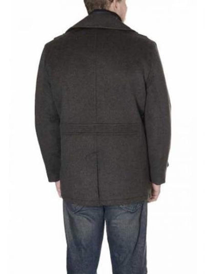 Double Breasted Six Button Herringbone Brown Designer men's Wool Peacoat Sale 2   - from alligatorwarehouse.com