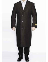 3 Button Ankle length Wool Dress Brown Top Coat/Overcoat | Winter men's Topcoat Sale