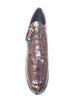 Los Altos Brown Perforated Crocodile Tail Sneakers 3   - from alligatorwarehouse.com