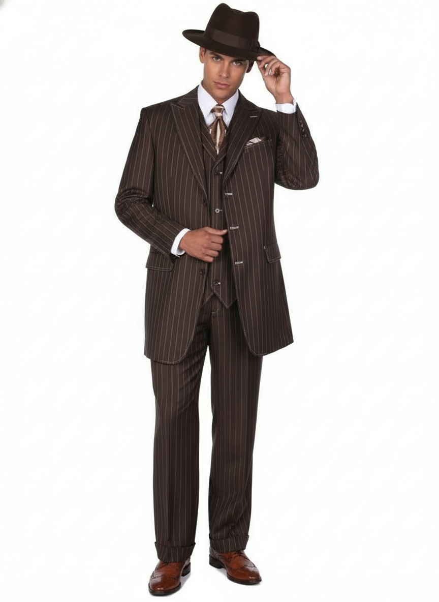 Brown Pinstripe - Zoot Suit