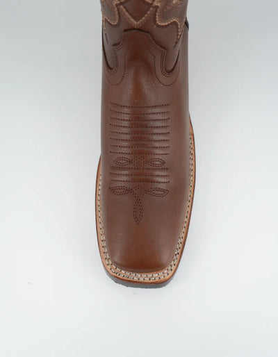 Los Altos Men's Leather Brown Wide Square Toe Rubber Sole Boot 3   - from alligatorwarehouse.com