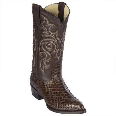 Los Altos Boots - Mens Dress Cowboy Boot - Low Priced Brown Snakeskin Boots- in Brown 1   - from alligatorwarehouse.com