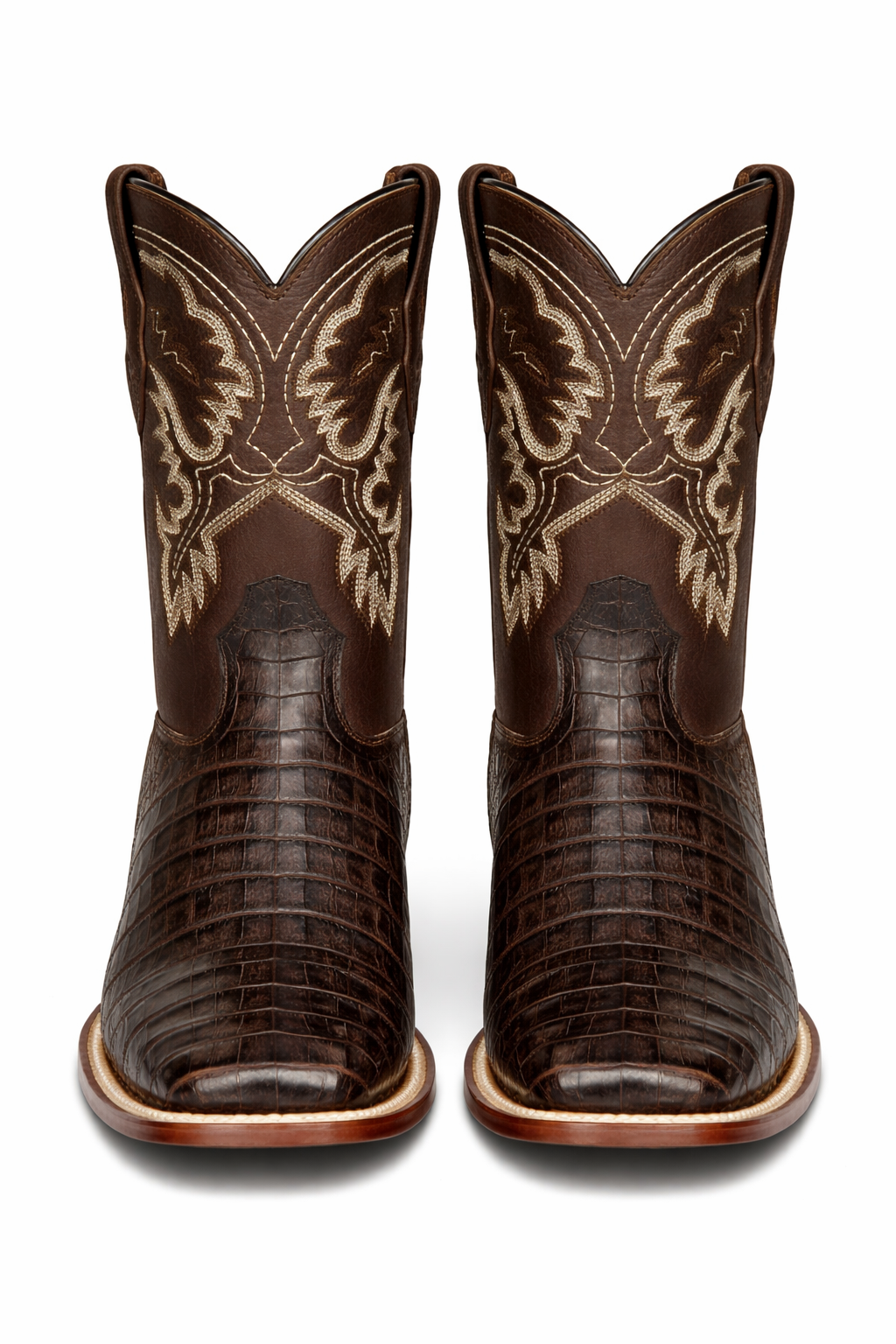 Brown Square Toe Cowboy Boots