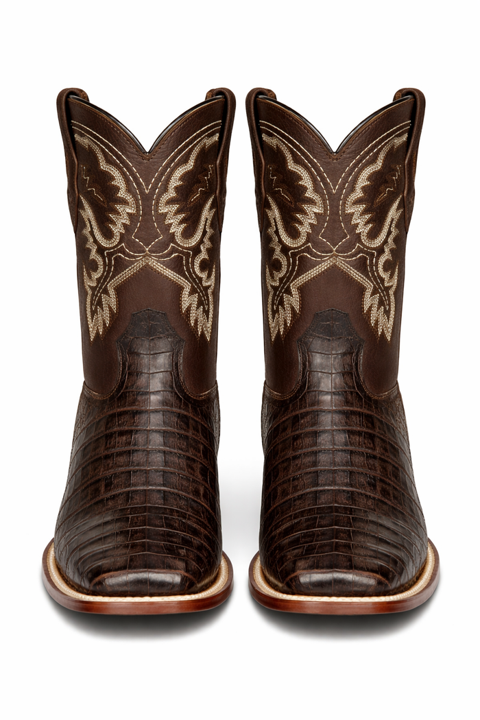 Brown Square Toe Cowboy Boots