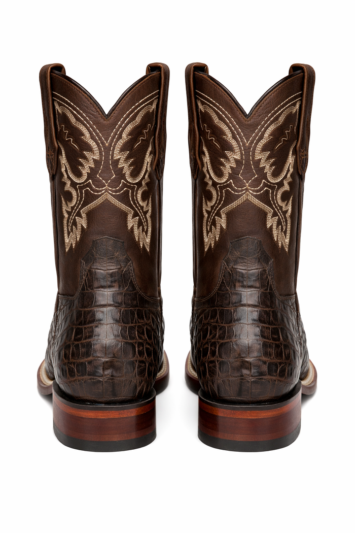 Brown Square Toe Cowboy Boots