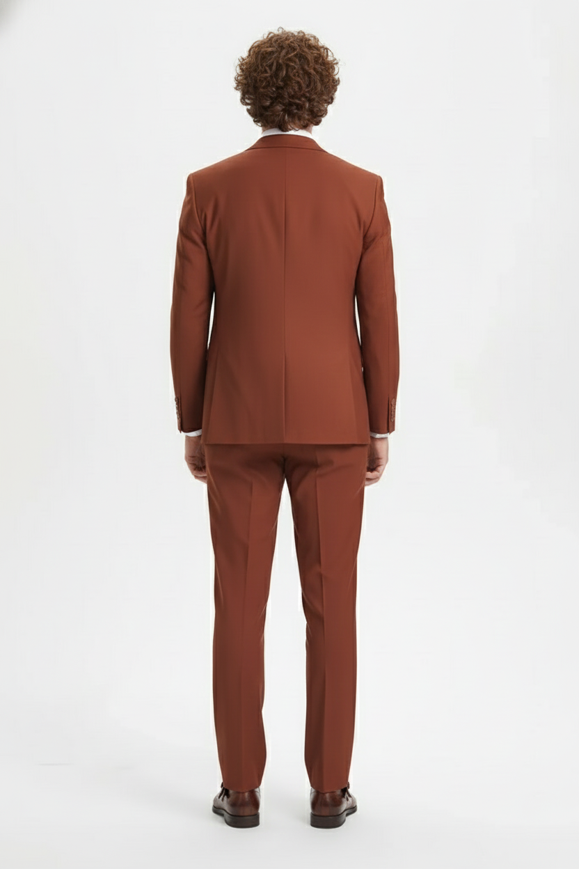  Brown Three-Piece Suit –   Slim Fit 