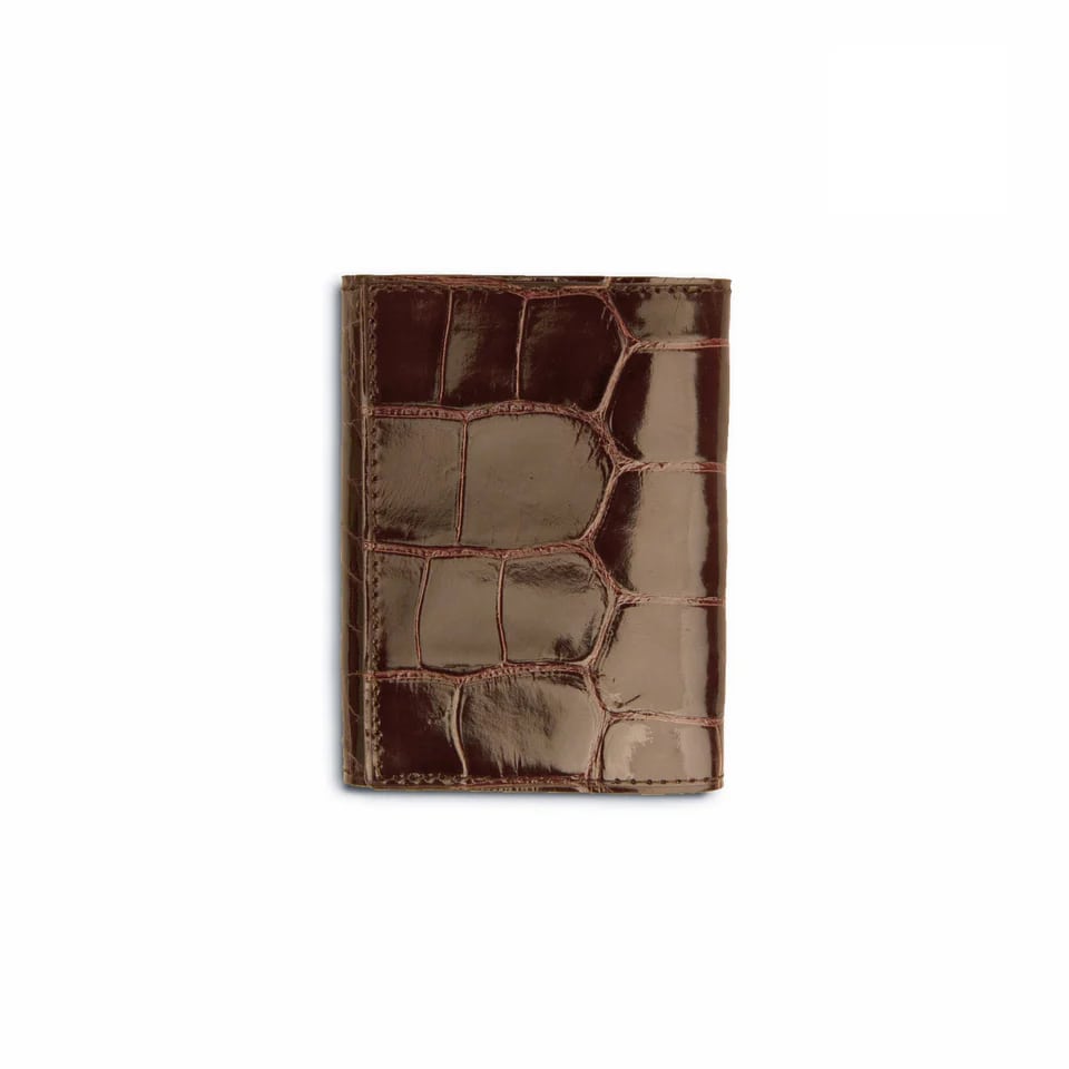 Ferrini Alligator Trifold Wallet Nicotine