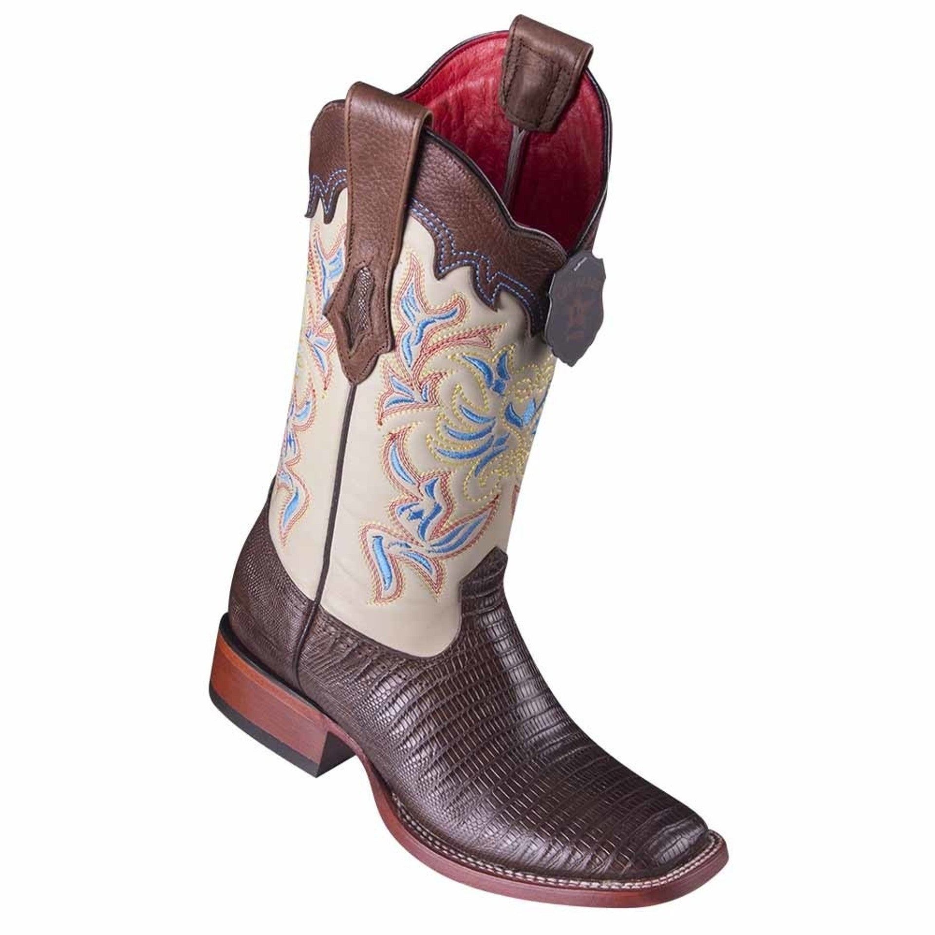 Los Altos Brown Teju Lizard Square Toe Women's Western Boot