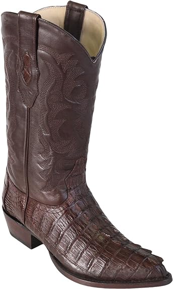 J Toe Cowboy Boots - J Toe Western Boots - Original Brown Caiman (Gator) Tail LeatherJ-Toe Boot 3   - from alligatorwarehouse.com