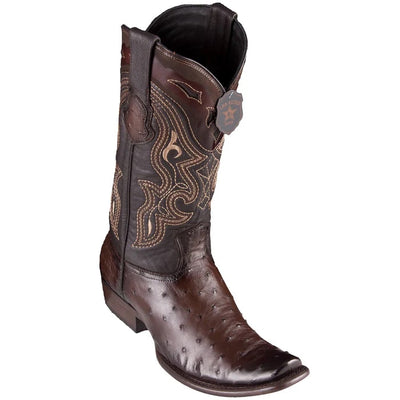 Los Altos Boots - Mens Dress Cowboy Boot - Low Priced Brown Ostrich Boots Dubai Square Toe- in Brown 1   - from alligatorwarehouse.com