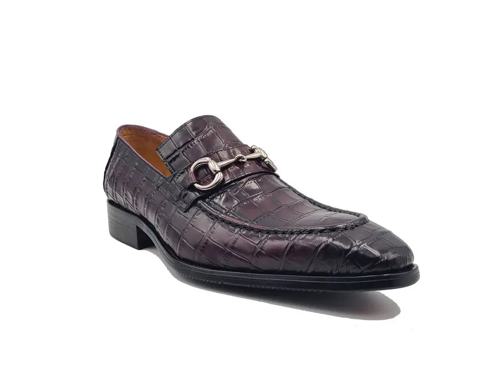 Buckle Loafer w Gator Embossed Leather