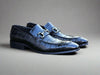 Buckle Loafer w Gator Embossed Leather 12 KS503-61EPURPLE7  - from alligatorwarehouse.com