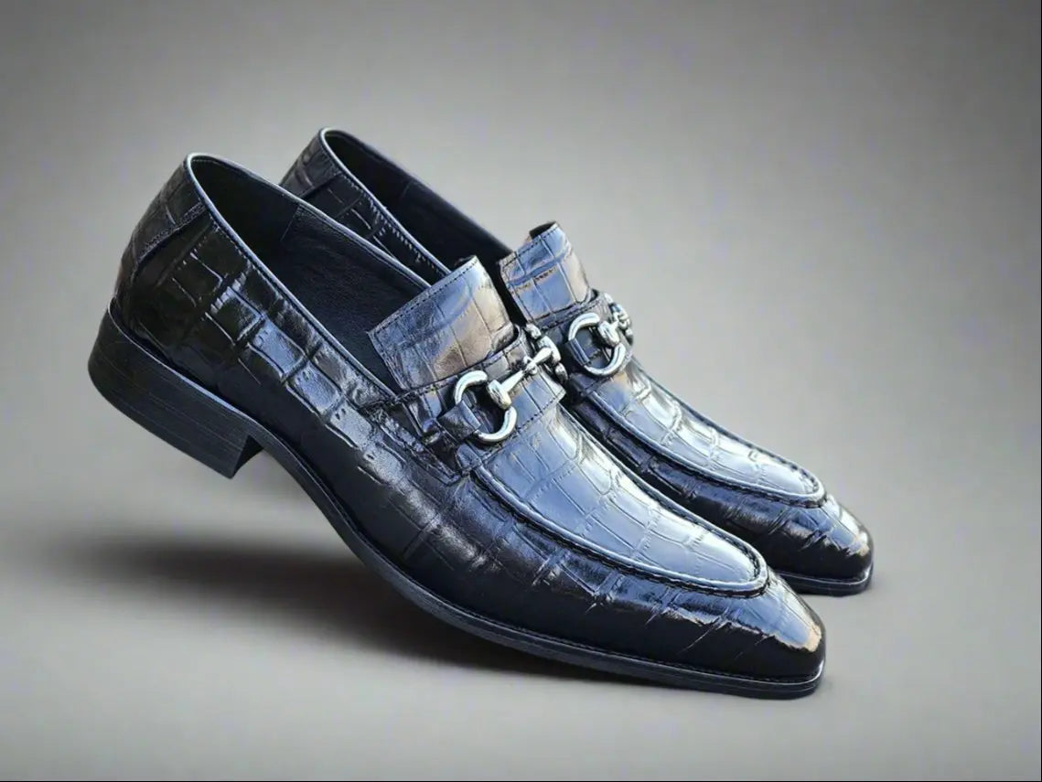 Buckle Loafer w Gator Embossed Leather