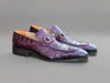 Buckle Loafer w Gator Embossed Leather 17 KS503-61EPURPLE7  - from alligatorwarehouse.com