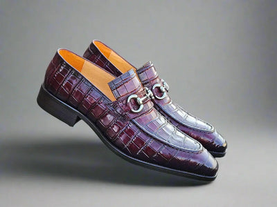 Buckle Loafer w Gator Embossed Leather 18 KS503-61EPURPLE75  - from alligatorwarehouse.com