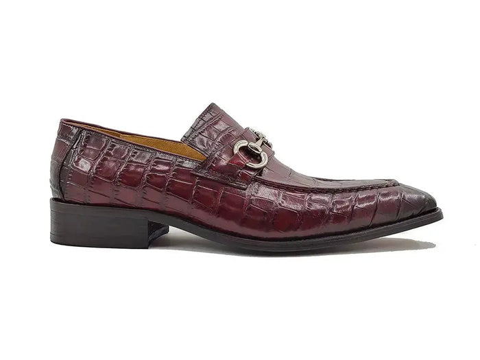Carrucci Buckle Loafer: Gator Embossed Leather Loafer