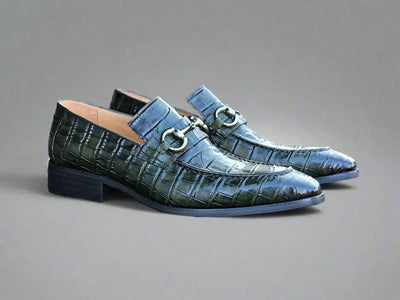 Buckle Loafer w Gator Embossed Leather 22 KS503-61EPURPLE75  - from alligatorwarehouse.com