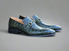 Buckle Loafer w Gator Embossed Leather 22 KS503-61EPURPLE7  - from alligatorwarehouse.com