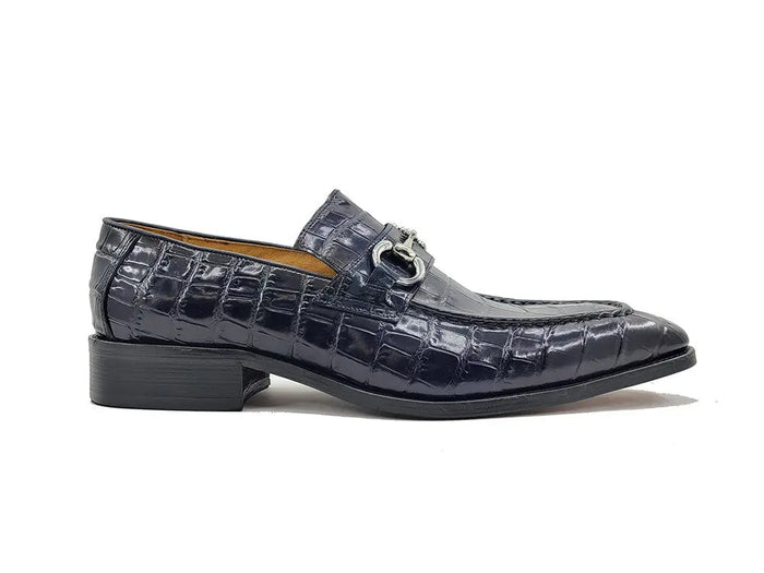 Carrucci Buckle Loafer w Gator Embossed Leather