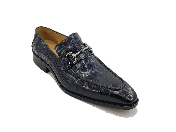 Carrucci Buckle Loafer w Gator Embossed Leather