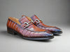 Buckle Loafer w Gator Embossed Leather 7 KS503-61EPURPLE7  - from alligatorwarehouse.com