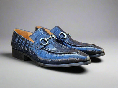 Buckle Loafer w Gator Embossed Leather 27 KS503-61EPURPLE75  - from alligatorwarehouse.com