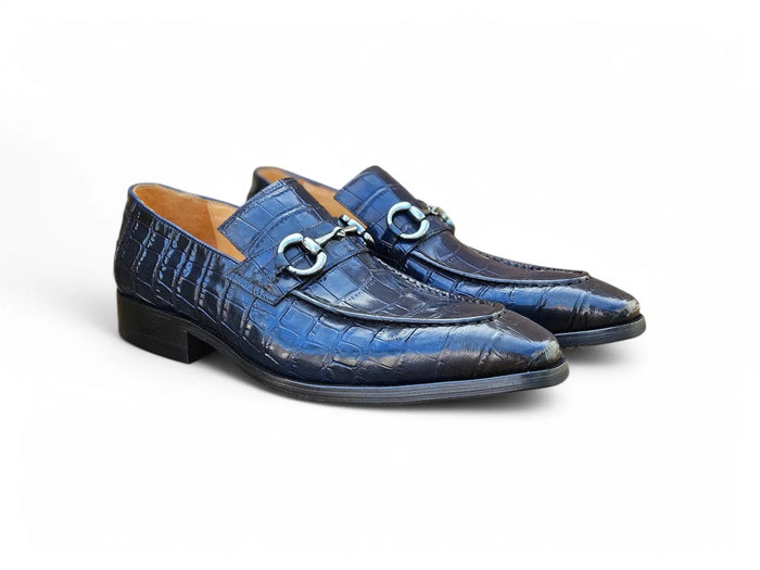 Carrucci Buckle Loafer w Gator Embossed Leather
